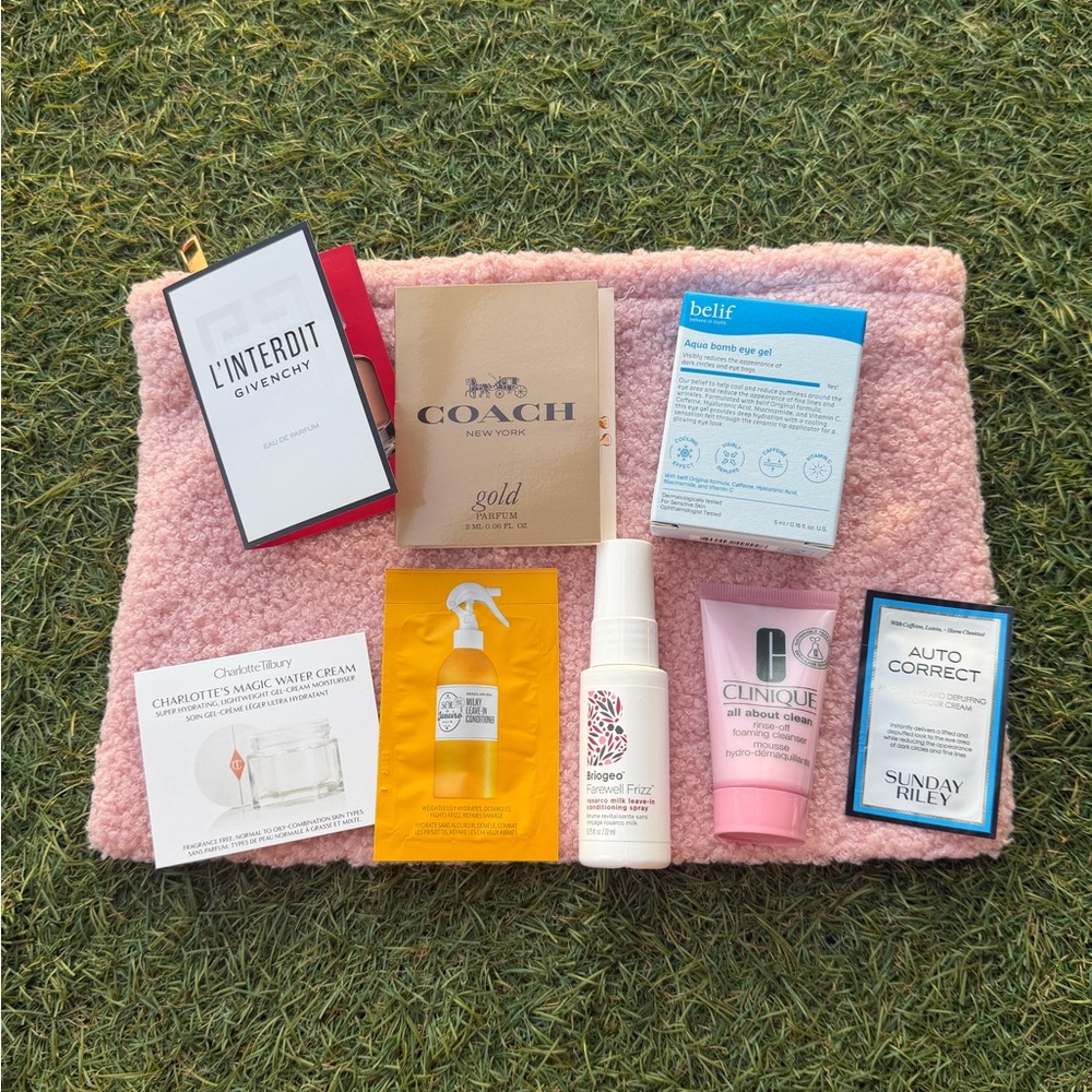 Bundle samples makeup bag bundle: Belif, Clinique, Briogeo, Coach